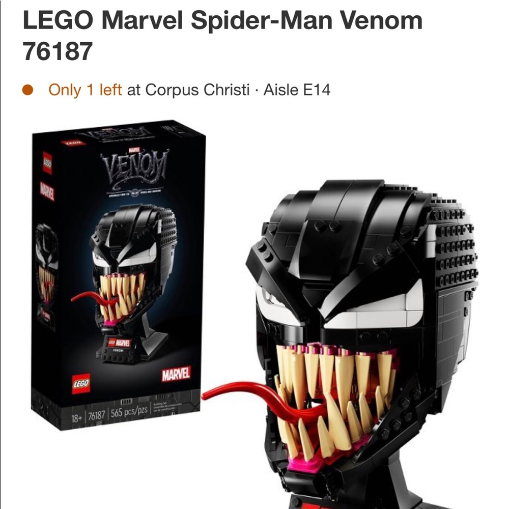 Marvel Lego 76187 Venom 565 pcs NIB